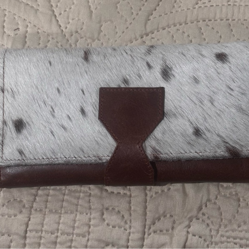 Genuine leather and cow hide wallet